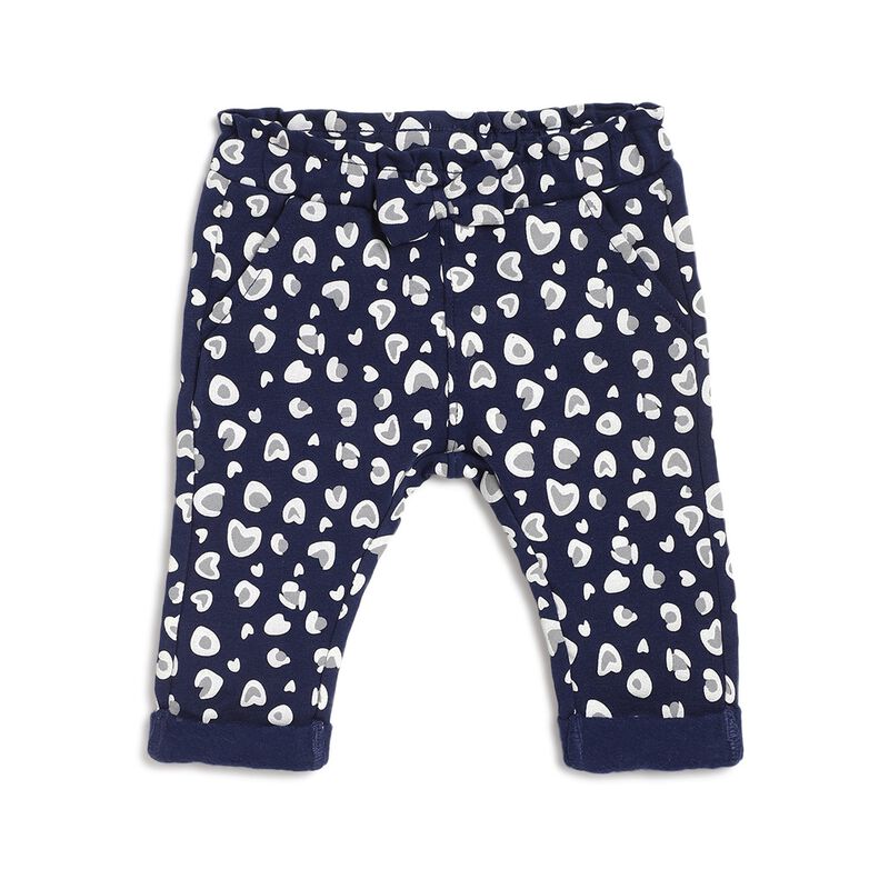Girls Dark Blue Fleece Long Trousers image number null